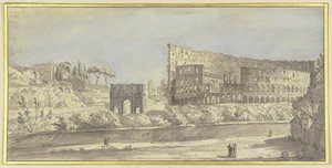 Koloseum i Łuk Konstantyna w Rzymie autorstwa Giovanni Paolo Pannini