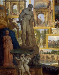 Galeria zabytków starożytnego Rzymu na zlecenie patrona opata de Canillac autorstwa Giovanni Paolo Pannini