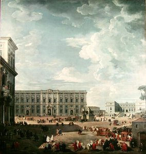 Widok na Piazza del Quirinale, Rzym autorstwa Giovanni Paolo Pannini