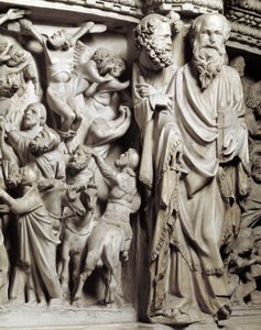 Detal płaskorzeźb Krzesła zrealizowanych przez Giovanniego Pisano autorstwa Giovanni Pisano