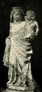 Madonna z Dzieciątkiem, posąg Giovanniego Pisano (ok. 1240-ok. 1320), katedra w Prato, Toskania, Włochy, drzeworyt z Le cento citta d