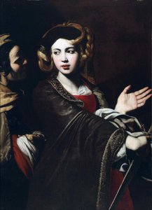 Judyta z głową Holofernesa autorstwa Ricca, Giovanniego (1603-ok. 1656). Olej na płótnie, format : 103x76, ok. 1637-1640, Muzeum Diecezjalne, Salerno autorstwa Giovanni Ricca