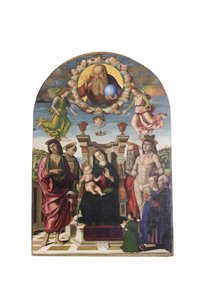 Madonna z Dzieciątkiem na tronie ze świętymi