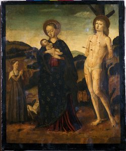 Madonna z Dzieciątkiem ze św. Sebastianem i Pasterzem (tempera na drewnie topoli)