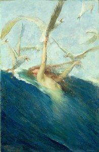 Syrena napadnięta przez mewy autorstwa Giovanni Segantini