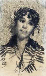 Głowa kobiety autorstwa Giovanni Segantini
