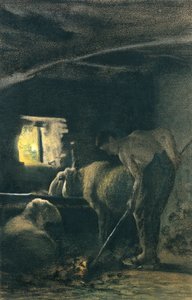 W stajni autorstwa Giovanni Segantini