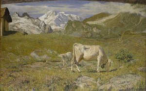 Wiosenne Pastwiska Wiosenne Pastwiska, 1896. autorstwa Giovanni Segantini