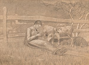 Pasterka, ok. 1888 r. autorstwa Giovanni Segantini