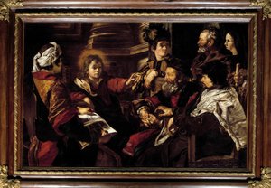 Chrystus i lekarze Obraz Giovanniego Serodina (1600-1630) XVII w. Słońce. 1,45x2,24 m Paryż, Musee du Louvre