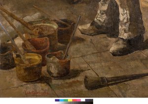 Też jestem malarzem lub Dilettante lub Pracownia malarzy, 1885 (detal 3497601)