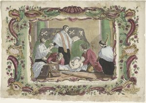 Pogrzeb zmarłych VII opus misericordiae corporalis / La septima zbudowana z misericordia corporale (tytul przedmiotu) Duchowe dzieła miłosierdzia (tytuł serii) autorstwa Giovanni Volpato