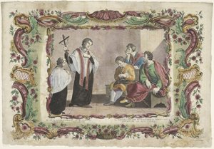 Odwiedzanie więźniów III. Opus misericordiae spiritualis / La tercera obra de misericordia spiritualis (...) (tytuł na przedmiocie) Duchowe dzieła miłosierdzia (tytuł serii) autorstwa Giovanni Volpato