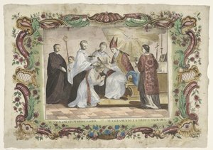 Sakrament Kapłaństwa VI. sacramentum ordo sacer / VI. sacramento la orden sacrada (tytuł na przedmiocie) Siedem sakramentów (tytuł serii) autorstwa Giovanni Volpato