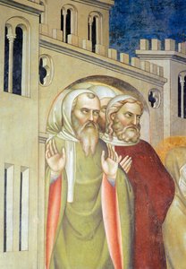 Postacie mężczyzn, fragment ze Zmartwychwstania Łazarza autorstwa Giovanni da Milano