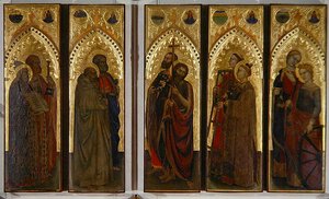 Święci, dziewice i męczennicy, ok. 1350-60 (tempera na panelu)