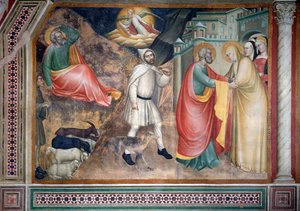 Życie Dziewicy: zwiastowanie Joachimowi i spotkanie ze św. Anną przy złotej bramie (Fresco