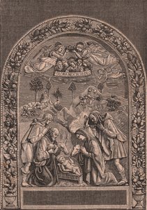 Narodzenia – Giovanni della Robbia (1469-1529 lub 1530), Pinacoteca di Citta di Castello, Umbria, Włochy, drzeworyt z Le cento citta d