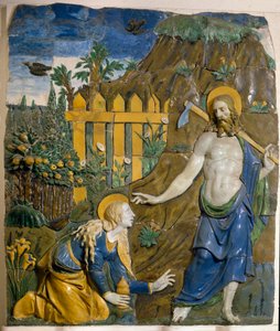 Relief ceramiczny Noli Me Tangere autorstwa Giovanniego della Robbia (1469-1529) Florencja, Muzeum Narodowe Bargello