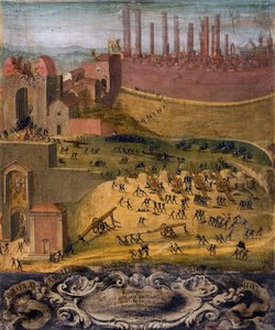 Zwycięstwo Porta Camollia pod Sieną z 1526 r. (tempera na desce) autorstwa Giovanni di Lorenzo Cini