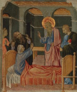Św. Jan Ewangelista podnosi Druzjanę, ca. 1460. autorstwa Giovanni di Paolo