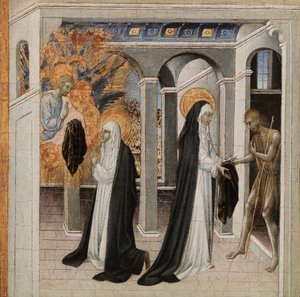 Św. Katarzyna ze Sieny i żebrak autorstwa Giovanni di Paolo