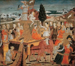 Le triomphe de la chastete - Triumf czystości - (Lo Scheggia) Giovanni di Ser Giovanni (1406-1486). Tempera na panelu