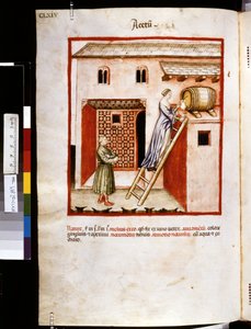 Theatrum sanitatis Ububchasyma de Baldach: "Acetum", pierwsza dekada XIV wieku (miniatura)