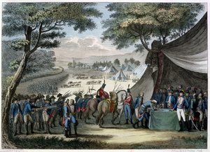Pacyfikacja Wandei przez generała Hoche (1768-97) 20 kwietnia 1795 (kolor grawerowany)