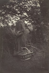 Kobieta stojąca z koszem na ziemi, 1870.