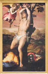 Święty Sebastian otrzymuje Koronę i Palmę Męczeństwa autorstwa Girolamo (1521 c.1580) Siciolante