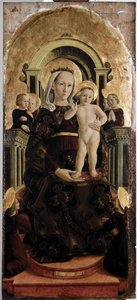 Dziewica i dziecko - olej na panelu autorstwa Girolamo Giovanni