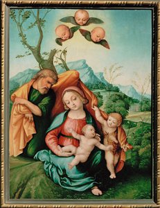 Święta Rodzina (obraz na drewnie) autorstwa Girolamo Marchesi da Cotignola