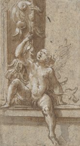 Putto na ramie, ca. 1538-40. autorstwa Girolamo Mazzola Bedoli