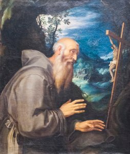 Um Santo Eremita (óleo sobre tela) polonês