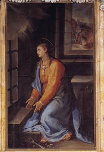 Portret św. Apollonii w więzieniu (olej na płótnie)