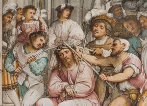 Nawa Środkowa, Czwarte Przęsło Południowe, Koronacja Cierniowa, Girolamo Romanino autorstwa Girolamo Romanino