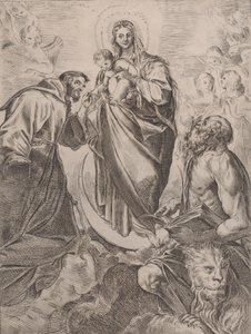 Dziewica ze świętymi Hieronimem i Franciszkiem, 1660-80. autorstwa Girolamo Rossi