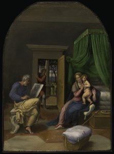 Święty Łukasz rysujący Dziewicę z Dzieciątkiem, ok. 1535 (olej na płycie) autorstwa Girolamo da Carpi