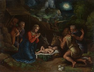 Adoracja pasterzy ok. godz. 1535-40.