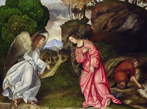 Hagar i Anioł autorstwa Girolamo da Treviso II