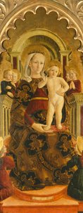 Madonna na tronie (obraz) autorstwa Girolamo di Giovanni di Camerino