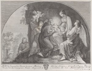 Adoracja Chrystusa przez św. Franciszka, 1723-59. autorstwa Giuliano Giampiccoli