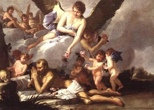 Samoumartwienie św. Franciszka autorstwa Giulio (attr. to) Carpioni