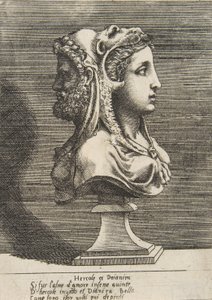 Popiersie Herkulesa i Dejaniry, ca. 1531-76. autorstwa Giulio Bonasone