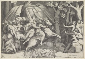 Cloelia przekracza Tyber autorstwa Giulio Bonasone