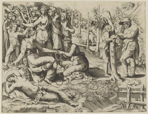 Flora daje wieniec autorstwa Giulio Bonasone