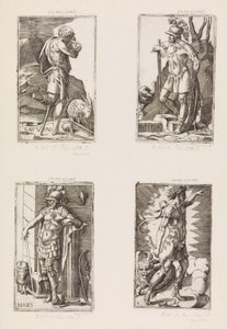 Jowisz, z Planets, tablica 2, 1530-70. autorstwa Giulio Bonasone