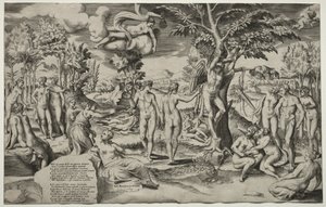 Miłość na Polach Elizejskich, 1563. autorstwa Giulio Bonasone