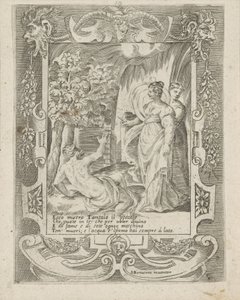 Tantalus rozmawia z Dianą Miłość, gniew i zazdrość Juno (tytuł serii) Amori sdegni et gielosie di Giunone (tytuł serii) autorstwa Giulio Bonasone